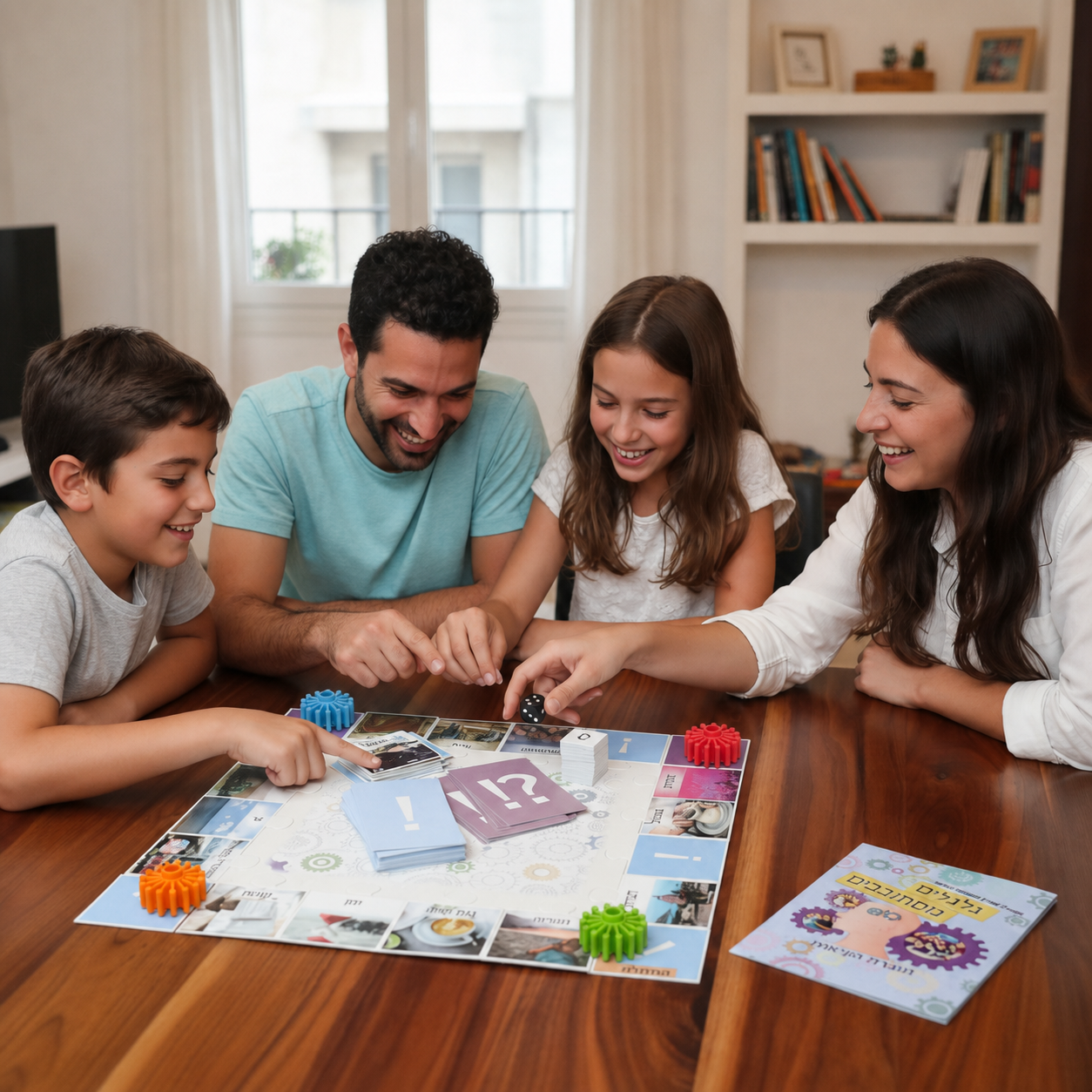 עולים חדשים לומדים עברית דרך משחק גלגלים מסתובבים | Immigrants learning Hebrew through board game
